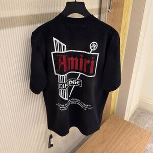 Medium Size Amiri Men's New Cotton Black T-Shirt Relaxed Fit